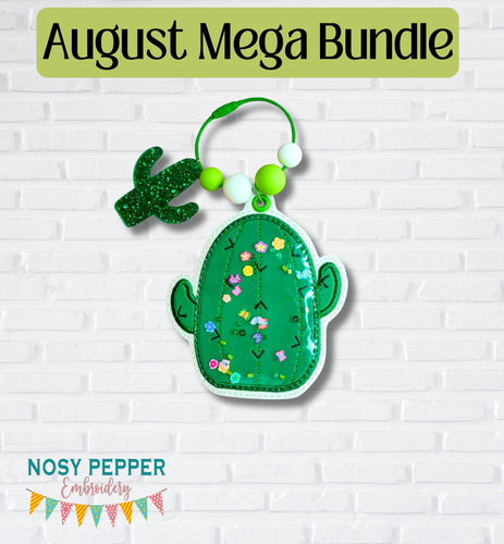 Cactus applique shaker bookmark/ornament/bag tag machine embroidery design DIGITAL DOWNLOAD