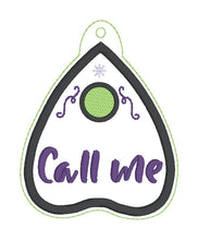 Load image into Gallery viewer, Call Me appliqué bag tag/ornament/bookmark machine embroidery design DIGITAL DOWNLOAD
