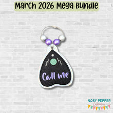 Load image into Gallery viewer, Call Me appliqué bag tag/ornament/bookmark machine embroidery design DIGITAL DOWNLOAD