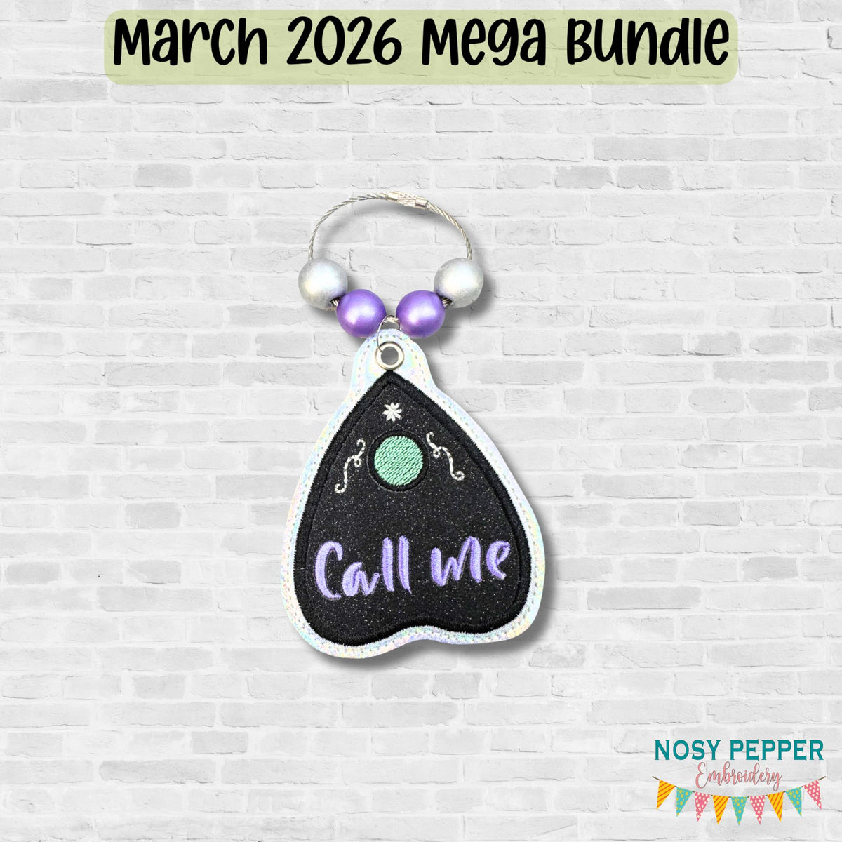 Call Me appliqué bag tag/ornament/bookmark machine embroidery design D ...
