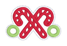 Load image into Gallery viewer, Candy Cane Shoe Charms machine embroidery design single and multi files (3 versions included) DIGITAL DOWNLOAD