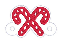 Load image into Gallery viewer, Candy Cane Shoe Charms machine embroidery design single and multi files (3 versions included) DIGITAL DOWNLOAD