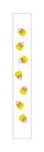 Load image into Gallery viewer, Candy Corn mini set (3 key fobs and 4x4 ITH bag) machine embroidery design DIGITAL DOWNLOAD