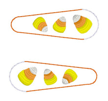 Load image into Gallery viewer, Candy Corn barrette cover machine embroidery design DIGITAL DOWNLOAD