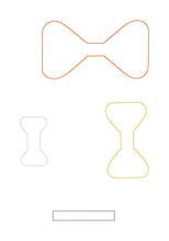 Load image into Gallery viewer, Candy Corn ITH Bow (2 sizes included) machine embroidery design DIGITAL DOWNLOAD