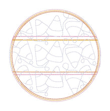Load image into Gallery viewer, Candy Corn hot pad machine embroidery design (5 sizes included) DIGITAL DOWNLOAD
