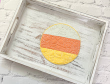 Load image into Gallery viewer, Candy Corn hot pad machine embroidery design (5 sizes included) DIGITAL DOWNLOAD