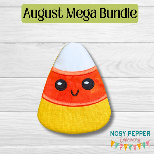 Happy Candy Corn applique envelope style ITH Mug rug machine embroidery design AUGUST 24 MYSTERY BUNDLE (4 sizes included) DIGITAL DOWNLOAD