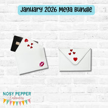 Load image into Gallery viewer, Envelope Card Case machine embroidery design DIGITAL DOWNLOAD