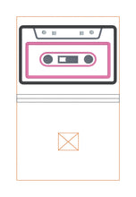 Load image into Gallery viewer, Cassette appliqué notebook cover 2 sizes available machine embroidery design DIGITAL DOWNLOAD