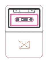 Load image into Gallery viewer, Cassette appliqué notebook cover 2 sizes available machine embroidery design DIGITAL DOWNLOAD
