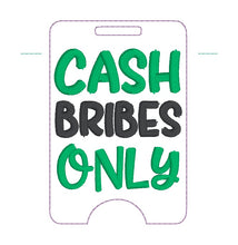 Load image into Gallery viewer, Cash Bribes badge reel case machine embroidery design DIGITAL DOWNLOAD