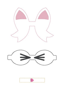 Cat Bow (2 sizes included) machine embroidery design DIGITAL DOWNLOAD