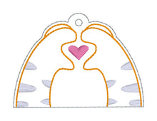 Load image into Gallery viewer, Cat Love bookmark/ornament/bag tag machine embroidery design DIGITAL DOWNLOAD
