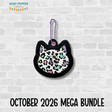 Load image into Gallery viewer, Cat Appliqué Eyeglass Holder machine embroidery design DIGITAL DOWNLOAD