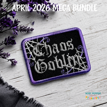 Load image into Gallery viewer, Chaos Goblin patch (2 sizes included) machine embroidery design DIGITAL DOWNLOAD