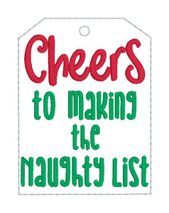 Christmas Funny wine tags (set of 4 designs) machine embroidery design DIGITAL DOWNLOAD