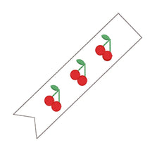 Load image into Gallery viewer, Cherry fob set machine embroidery file (3 sizes, single and multi files included) DIGITAL DOWNLOAD