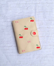 Load image into Gallery viewer, Cherry Quilted top load notebook cover machine embroidery design DIGITAL DOWNLOAD