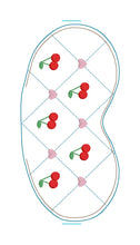 Load image into Gallery viewer, Cherry Quilted sleep mask machine embroidery design (2 sizes included) DIGITAL DOWNLOAD