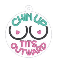 Load image into Gallery viewer, Chin Up bag tag machine embroidery design FEB 24 Mature Mystery Bundle DIGITAL DOWNLOAD