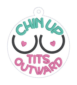 Chin Up bag tag machine embroidery design FEB 24 Mature Mystery Bundle DIGITAL DOWNLOAD