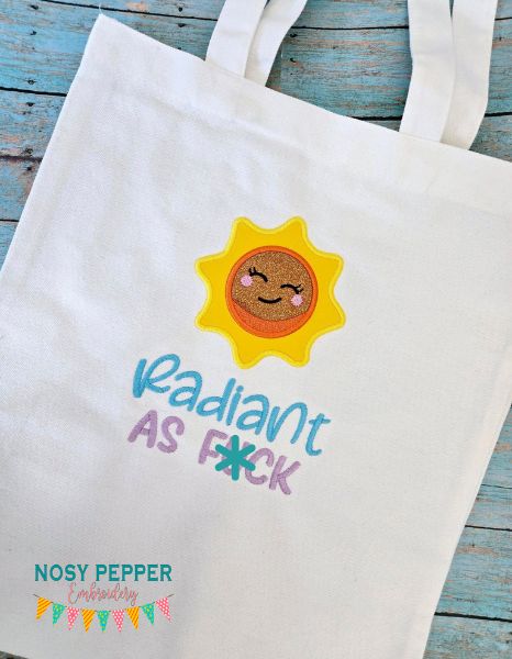 Radiant AF applique machine embroidery design FEB 24 Mature Mystery Bundle (4 sizes included) DIGITAL DOWNLOAD
