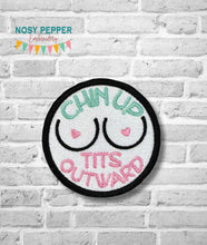 Load image into Gallery viewer, Chin Up patch (2 sizes included) machine embroidery design DIGITAL DOWNLOAD