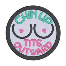 Load image into Gallery viewer, Chin Up patch (2 sizes included) machine embroidery design DIGITAL DOWNLOAD