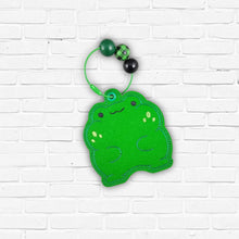 Load image into Gallery viewer, Chonky Frog bag tag/ornament/bookmark machine embroidery design DIGITAL DOWNLOAD