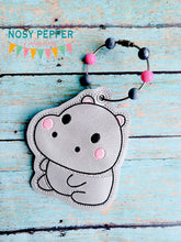 Load image into Gallery viewer, Chonky Hippo bookmark/ornament/bag tag machine JUNE 2024 MYSTERY BUNDLE embroidery design DIGITAL DOWNLOAD