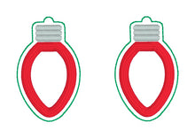 Load image into Gallery viewer, Christmas Bulb applique earrings --2026 Holiday Bundle-- machine embroidery design DIGITAL DOWNLOAD