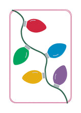 Load image into Gallery viewer, Christmas Lights mug rug machine embroidery design (4 sizes and 2 versions included) DIGITAL DOWNLOAD