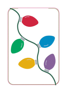 Christmas Lights mug rug machine embroidery design (4 sizes and 2 versions included) DIGITAL DOWNLOAD