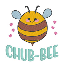 Load image into Gallery viewer, Chub-Bee sketchy July &#39;25 Mystery Bundle machine embroidery design (5 sizes included) DIGITAL DOWNLOAD