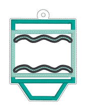 Load image into Gallery viewer, Chubby Crayon applique shaker tag/bookmark/ornament machine embroidery design DIGITAL DOWNLOAD