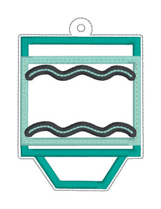 Chubby Crayon applique shaker tag/bookmark/ornament machine embroidery design DIGITAL DOWNLOAD