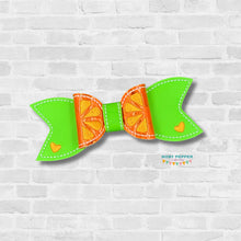 Load image into Gallery viewer, Citrus ITH Bow (2 sizes included) machine embroidery design DIGITAL DOWNLOAD