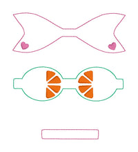 Load image into Gallery viewer, Citrus ITH Bow (2 sizes included) machine embroidery design DIGITAL DOWNLOAD