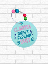 Load image into Gallery viewer, Clarissa bag tag machine embroidery design DIGITAL DOWNLOAD