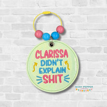 Load image into Gallery viewer, Clarissa bag tag machine embroidery design DIGITAL DOWNLOAD