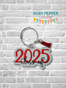 Class Of 2025 set machine embroidery file (bookmark, snaptab and eyelet fob included with single and multi files) DIGITAL DOWNLOAD