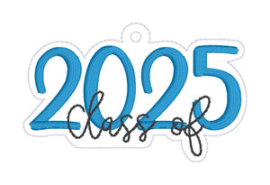 Class Of 2025 set machine embroidery file (bookmark, snaptab and eyelet fob included with single and multi files) DIGITAL DOWNLOAD