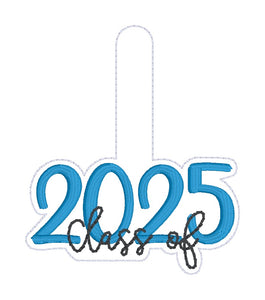 Class Of 2025 set machine embroidery file (bookmark, snaptab and eyelet fob included with single and multi files) DIGITAL DOWNLOAD