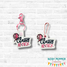 Load image into Gallery viewer, Classy AF snap tab and eyelet fob set 25 Fall Mature Mystery Bundle (single and multi files included) machine embroidery design DIGITAL DOWNLOAD