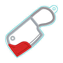 Load image into Gallery viewer, Cleaver applique shaker bag tag --2026 Spooky Mystery Bundle--  machine embroidery design DIGITAL DOWNLOAD