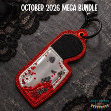 Load image into Gallery viewer, Cleaver applique shaker bag tag --2026 Spooky Mystery Bundle--  machine embroidery design DIGITAL DOWNLOAD