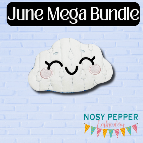 Cloud applique envelope style ITH Mug rug machine embroidery design (4 sizes included) DIGITAL DOWNLOAD