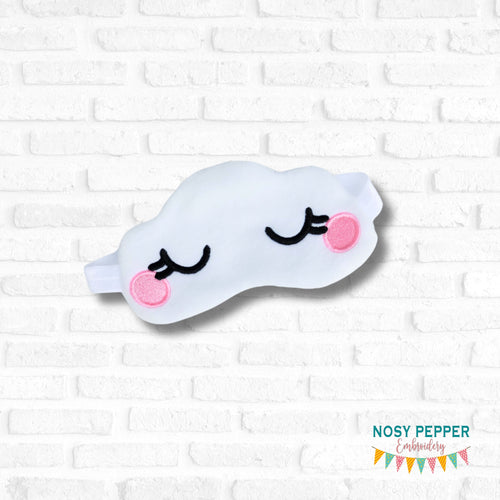 Cloud Sleep Mask machine embroidery design (2 sizes included) DIGITAL DOWNLOAD
