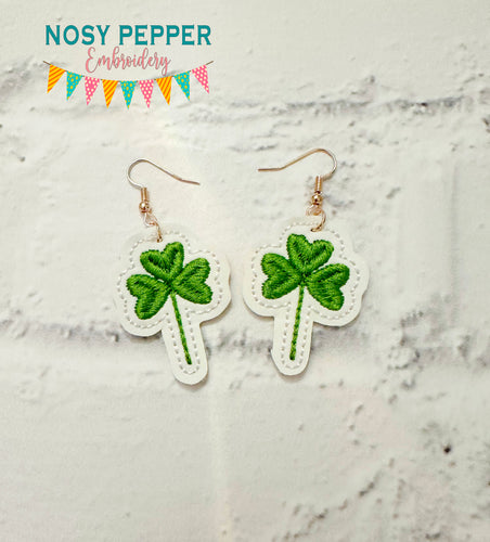 Clover ITH earrings machine embroidery design DIGITAL DOWNLOAD